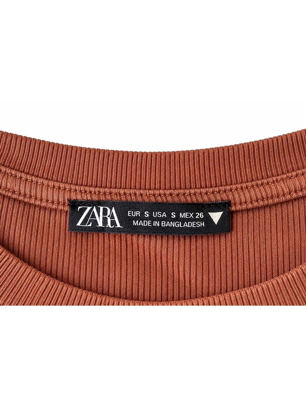 Zara Brown Rust Ruched Drawstring Ribbed Mini Dress Size S Fall Autumn Y2K - Picture 3 of 3